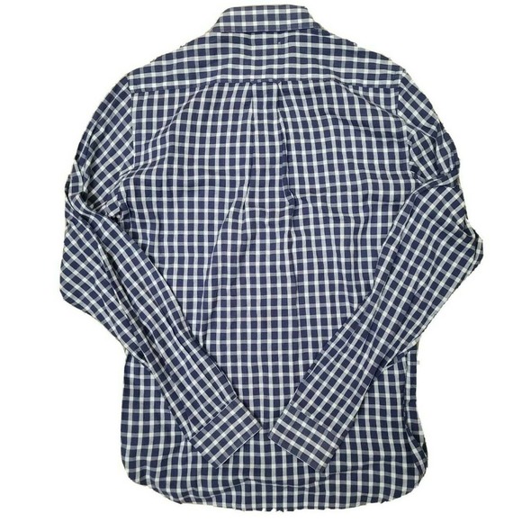 Gant Rugger Mens Blue Windblown Oxford Plaid Long Sleeve Button Shirt Size M - Picture 2 of 2